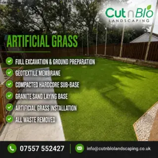 🌱 ARTIFICIAL GRASS SPECIALISTS 🌱
When choosing the right company, proper preparation and quality materials make all the difference.
We offer a complete supply-and-fit service, with a range of artificial-grass samples to choose from. Available in both 4m and 5m widths, helping to reduce unnecessary joins and achieve a cleaner finish.
All materials are supplied and fitted, including full ground preparation and professional installation. We also remove all waste and leave your garden clean and tidy.
Family-run and trusted since 2014.
Contact us to arrange a free quotation, or send us some photos and rough measurements for a quick ballpark price.
📲 07557 552427
📧 info@cutnblolandscaping.co.uk
🌐 www.cutnblolandscaping.co.uk